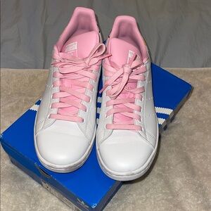 Adidas Women's Classic White and Pink Sneakers